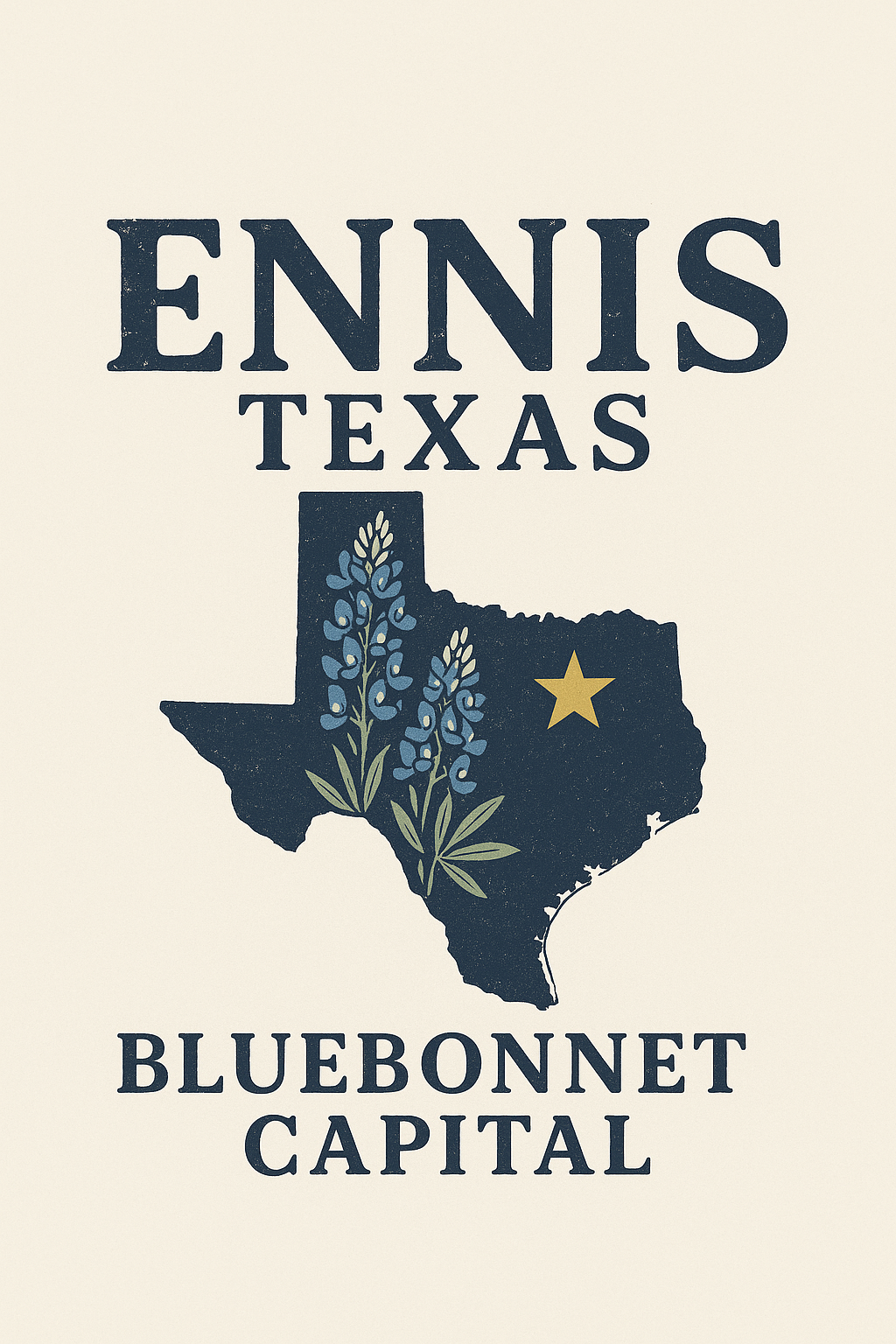 Ennis TX Bluebonnet Capital Shirt Design