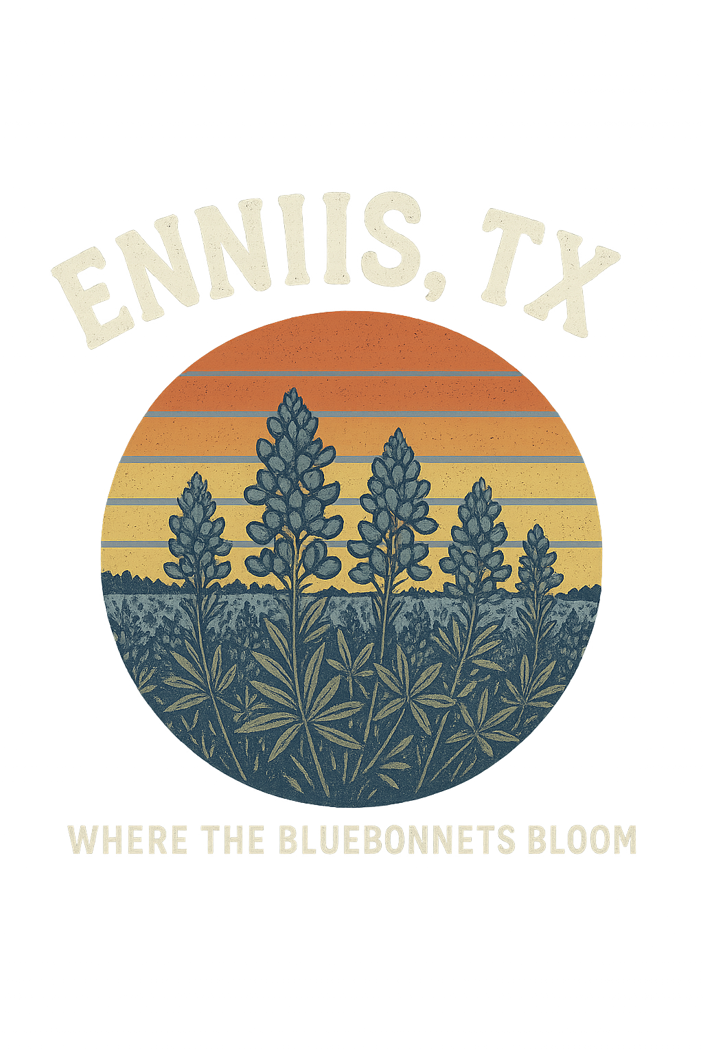 Retro Sunset Bluebonnets Shirt