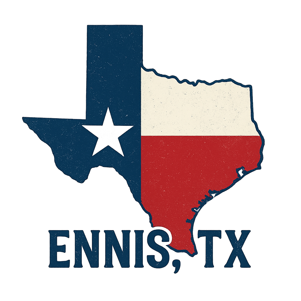 Ennis TX Shaped outline Shirt Design
