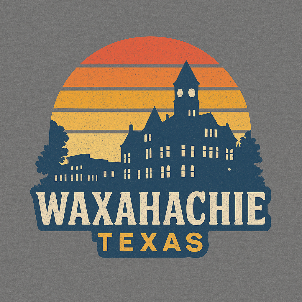 Waxahachie, TX Retro Sunset Shirt Design